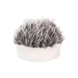 Белый с серым мехом