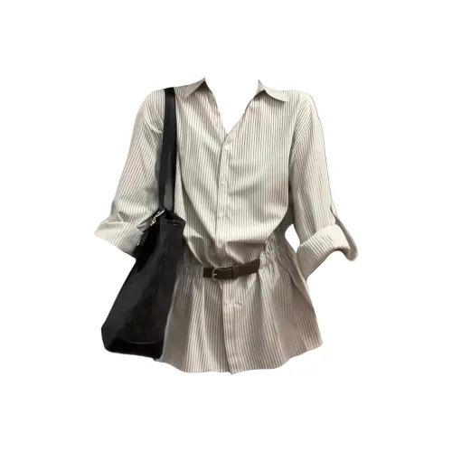 GORGEOUSIDEA Серый Рубашка Женские Рубашки