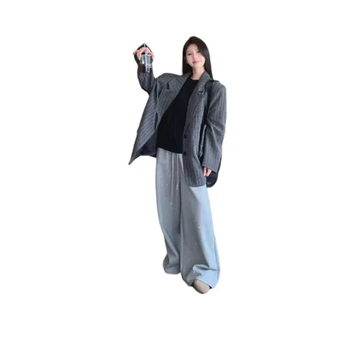 ZVJH Серый Женские Деловые Костюмы