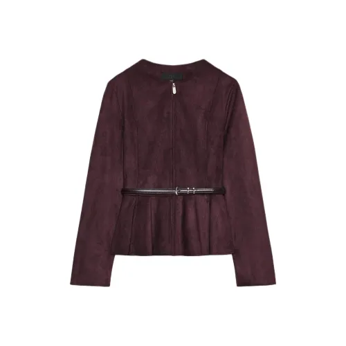 ZARA Бордовый Красный Женский Куртки