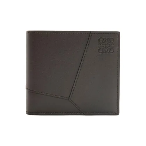 LOEWE Телячья кожа Кошелек Стандартный Мужской Темно-серый