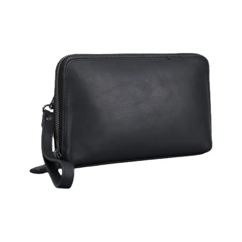 DOSRFINI Клатч из коровьей кожи стандартный мужской черный