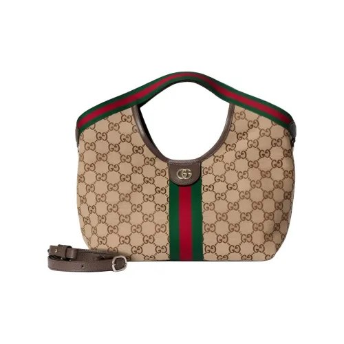GUCCI Canvas Сумка-тоут Сумка для покупок Маленькая сумка Женская Бежевая Коричневая