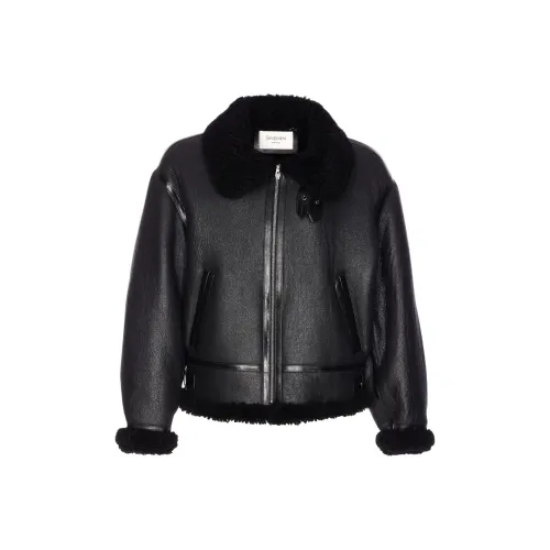 SAINT LAURENT Fw25 Кожаная Куртка Облегающая Мужская