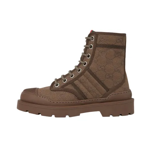 GUCCI Короткий Мартин Ботинок Женские Коричневый