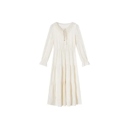 XIANGYING Длинное платье с длинными рукавами женское