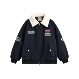 Темно-синий флис, пуховая куртка