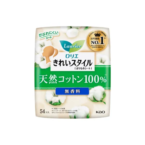 Laurier Kirei Позиционирование стиля Натуральный Хлопок Гигиенические прокладки Сухой и свежий дружественный к коже удобный 14 см * 54 шт
