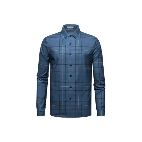 Red bean Королевский синий Мужские рубашки