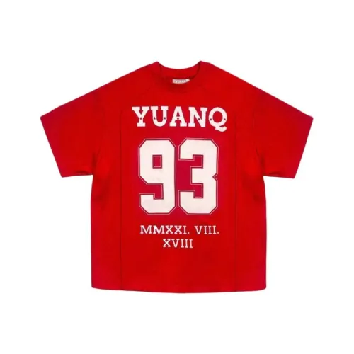 YUANQ Red Unisex T-Shirts YUANQ Красный Унисекс Футболки
