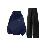 Темно-синий Синий (Mb Синий Серый Кит Логотип на груди) + Черный (Mb Синий Серый Кит Логотип на штанах)