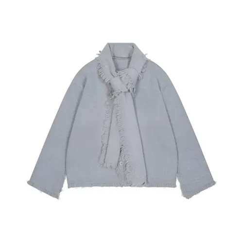 REMOULD Серый Шарф + Свитер Женские Трикотаж