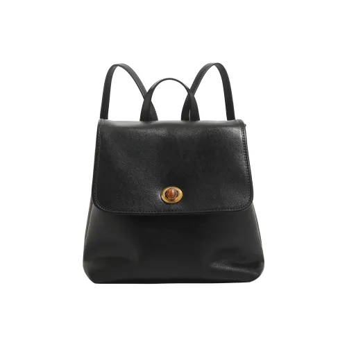 SMILE FOCUS Microfiber Synthetic Leather Backpack Women's Black Ecru SMILE FOCUS Микрофибра Синтетическая Кожа Рюкзак Женский Черный Экрю