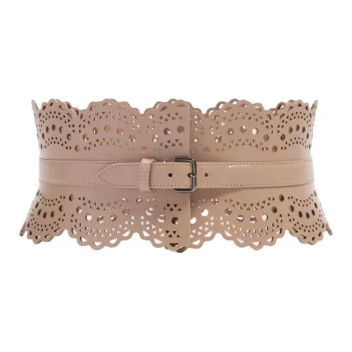 Alaia Телячья кожа Кожаные ремни Женские Коричневый 12 см