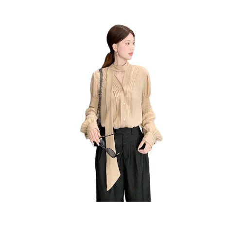 ZVJH Античное золото Женские рубашки