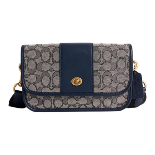 COACH Dinky Сумка через плечо из коровьей кожи плечевая сумка среднего размера женская морской синий