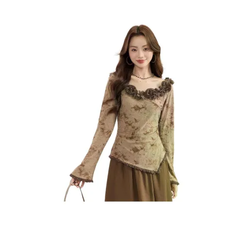 MENGXIAOQI Кофейный Топ Женские T-рубашки