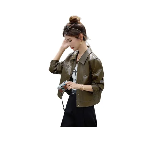 H YXIANG Кожа Куртка Женская