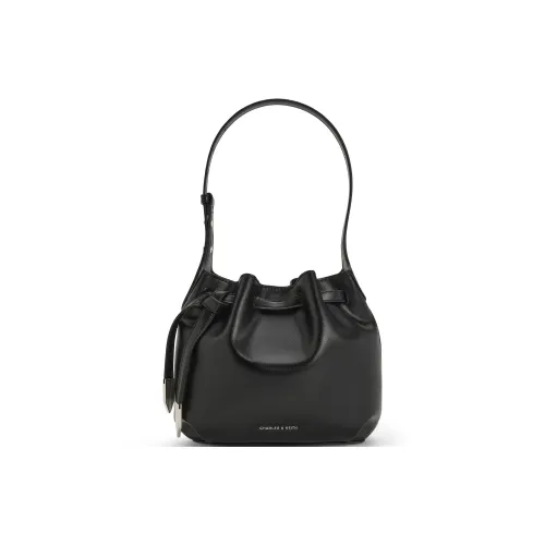 CHARLES KEITH ПУ (полиуретан) Сумка через плечо Средняя Женская Черная Кремовая Молочная Белая