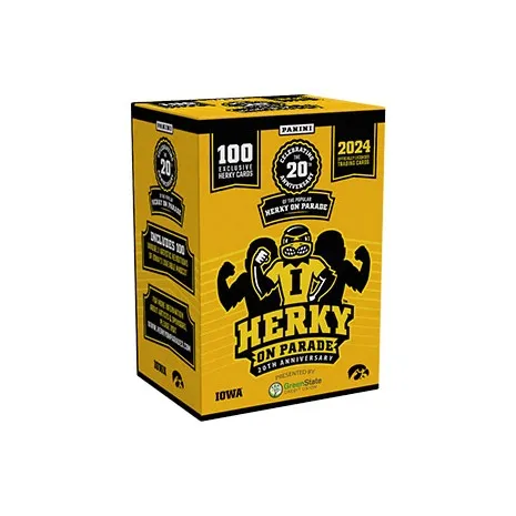 PANINI 2024 Football Rugby IOWA Herky On Parade Коллекционная карта 20-я годовщина Спортивные карты Целая коробка