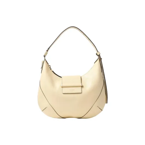 Jimmy Choo Кожа Хобо Сумка Сумка через плечо Маленькая Женская Молочный Ярко-золотой