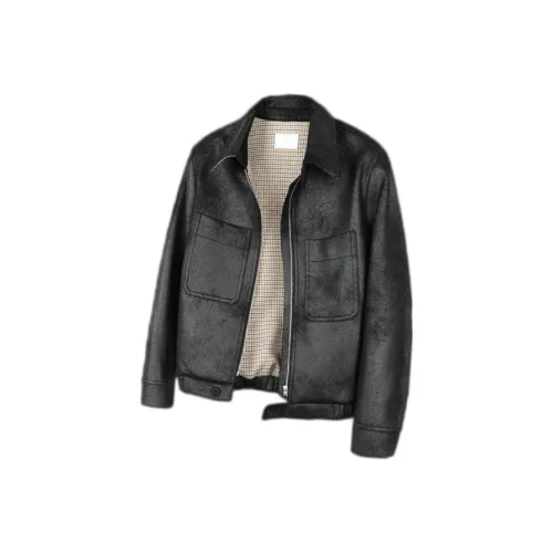 ZHIO 🌈 Черный 🌈 Повседневный Модный Унисекс Кожаные куртки