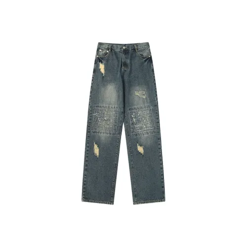 SHIGEYIXIANSHENG Синий Унисекс Джинсы