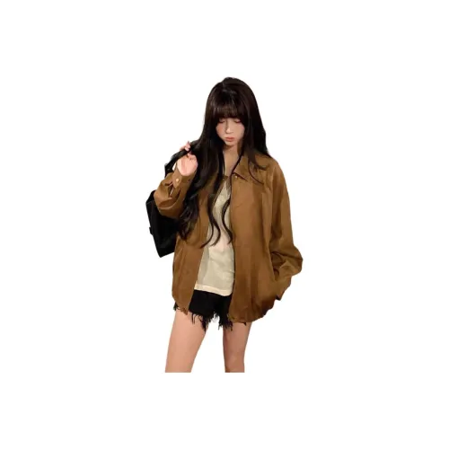 Mu Xiao Xin Коричневый Женские Куртки