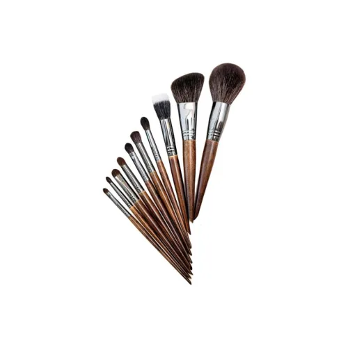 Yu Luo Натуральный мех Шерсть Полный комплект Кисти для макияжа Портативный Набор из десяти штук