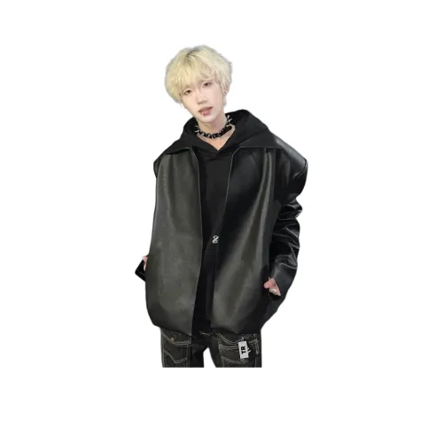 TR Черный Унисекс Кожаные куртки