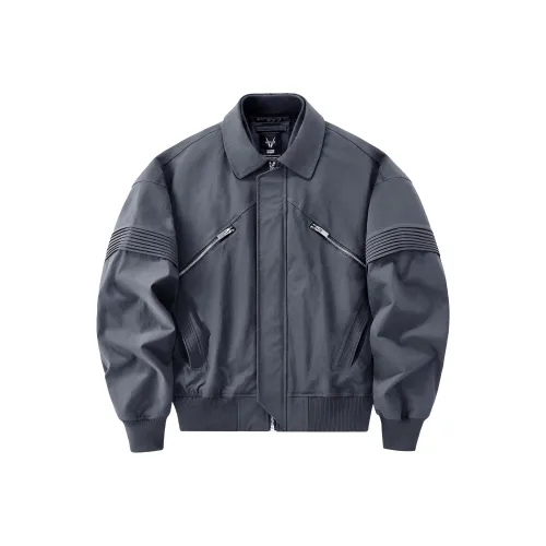 VIP Однотонный Двойной воротник Пилотная куртка Мужская
