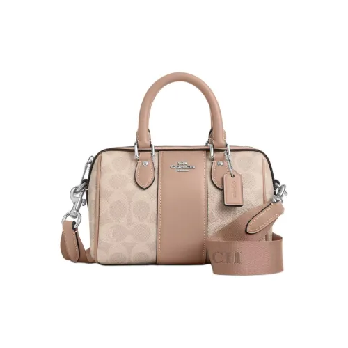 COACH Rowan Искусственная кожа Сумка через плечо Одно плечо Обычная Женская Молочно-чайный