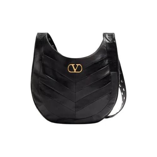 Valentino Сумка-хобо из коровьей кожи женская черная