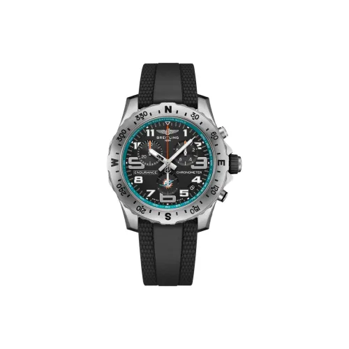 Breitling Professional Collection Кварцевый механизм Мужские часы Часы 44 мм Черный циферблат Титановые корпуса часов Резиновый ремешок