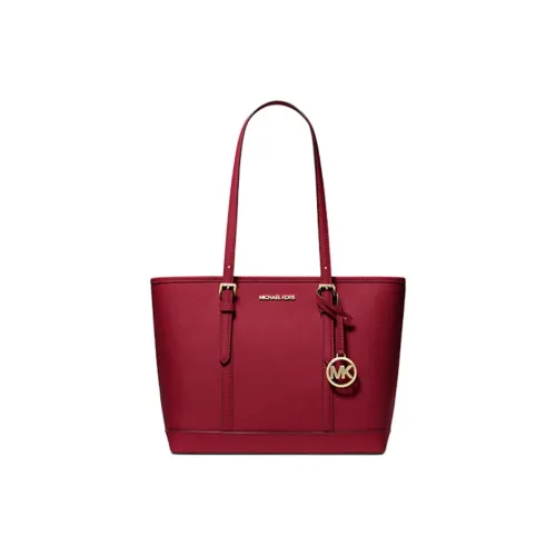 MICHAEL KORS Jet Set Travel Кожа Плечевая Сумка Маленькая Женская Вишнево-Красная