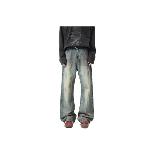 GOODHENLCE Винтажные синие унисекс джинсы