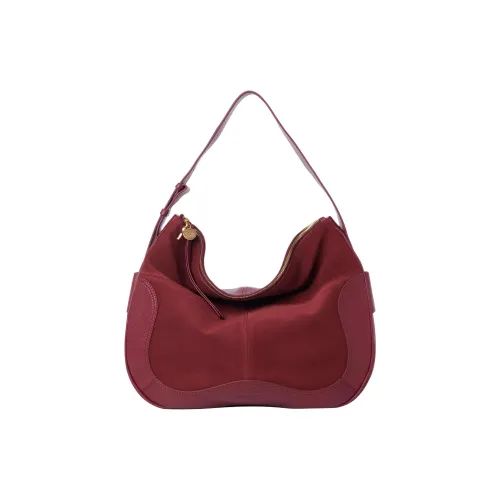 See By Chloe Hana Коровья кожа с замшей сумка-хобо сумка сумка через плечо женская бордовый