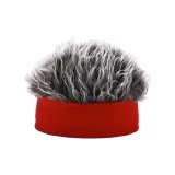 Красный капюшон с серым мехом