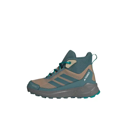 adidas Terrex TRAILMAKER 2,0 Водонепроницаемый и Дышащий Поддержка MID Топ Уличная Обувь Коричневый Зеленый Детский