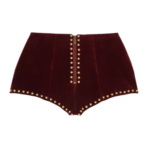 SAINT LAURENT Шорты Женские Бордовый
