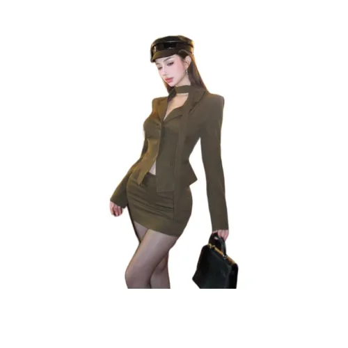 ZVJH Кофе Женские Комплекты с Юбкой