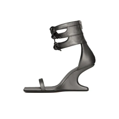 RICK OWENS совместный бренд RO Hollywood One Ремень Сандалии 8 см Женские Черный