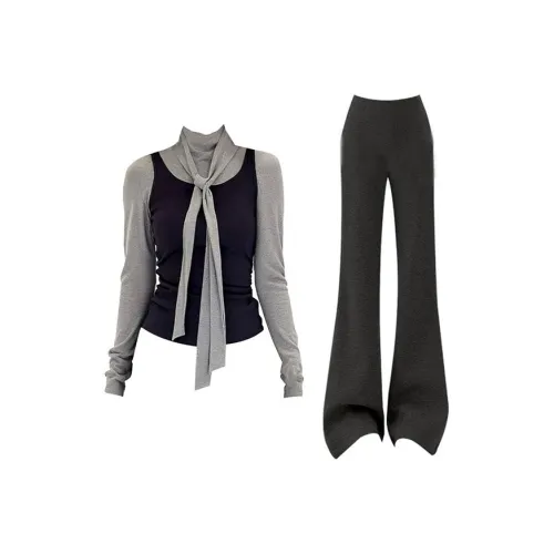 MARIE·COCO Майка на бретелях + Трикотаж + Брюки Женские Повседневные Комплекты