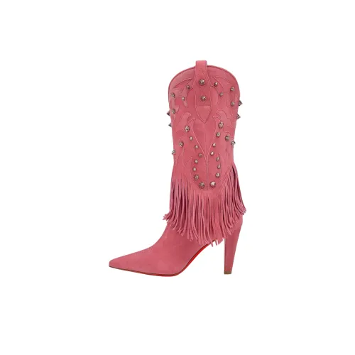 CL Santia Fringe Knee High Boots 8,5cm Женские Pink