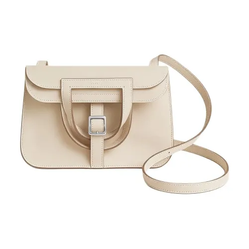 HERMES Halzan Swift Кожа Сумка через плечо Мини Женская Молочный Белый