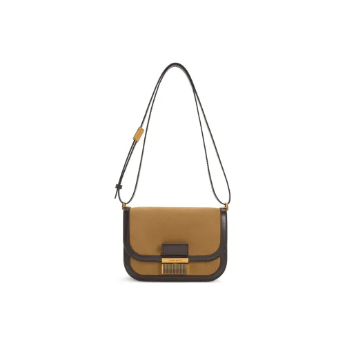 CHARLES KEITH Сумка из синтетической кожи Tofu плечевая среднего размера женская песочно-коричневый кофейно-коричневый