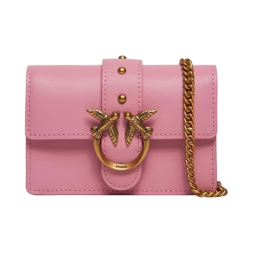PINKO Естественная кожа сумка через плечо маленькая женская розовая