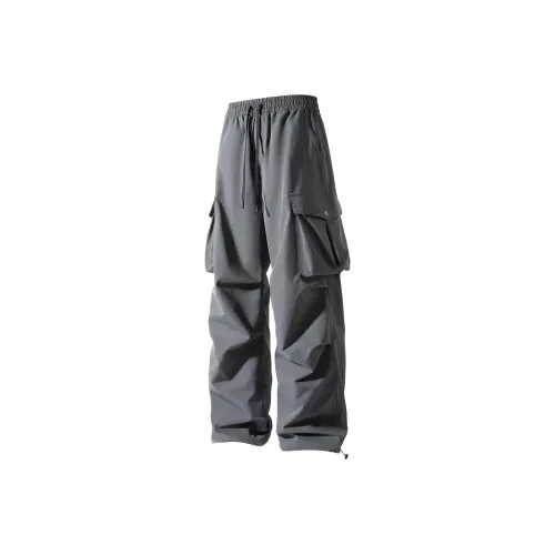 PASOK Повседневные брюки Прямой крой Широкие брюки Плиссированные Драпированные Брюки Для подростков Уличный стиль Позиционирование стиля Мужской