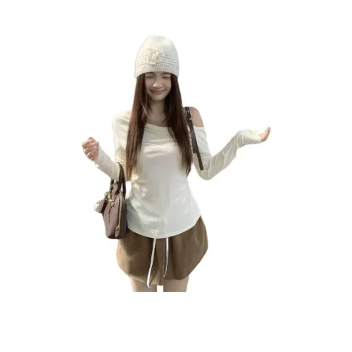 ZVJH Экрю Женские T-рубашки