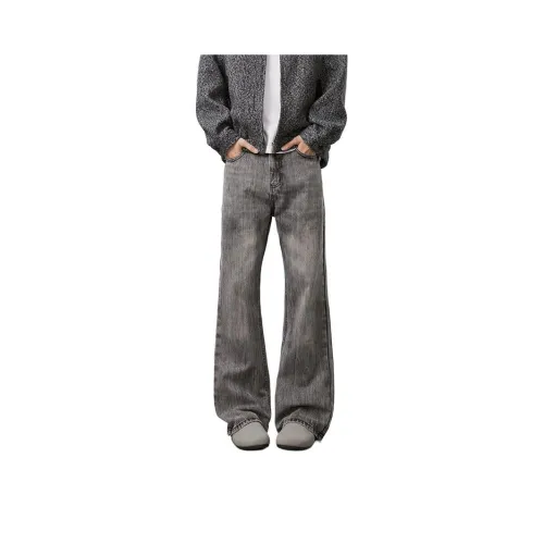 YINLANGSHIJIA Мытый серый Мужские Джинсы